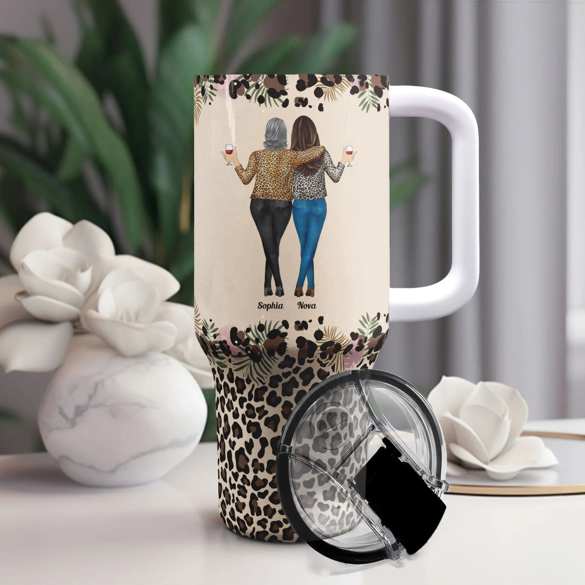 Personalized 40oz Tumbler With Straw - To My Daughter Whisper Back I Am The Storm - Piryoung Shop