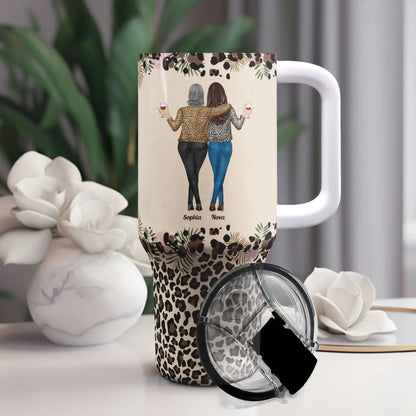 Personalized 40oz Tumbler With Straw - To My Daughter Whisper Back I Am The Storm - Piryoung Shop