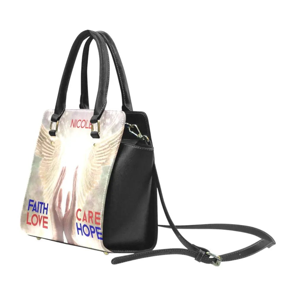 Personalized Classic Shoulder Handbag - Faith, Love, Hope - Piryoung Shop
