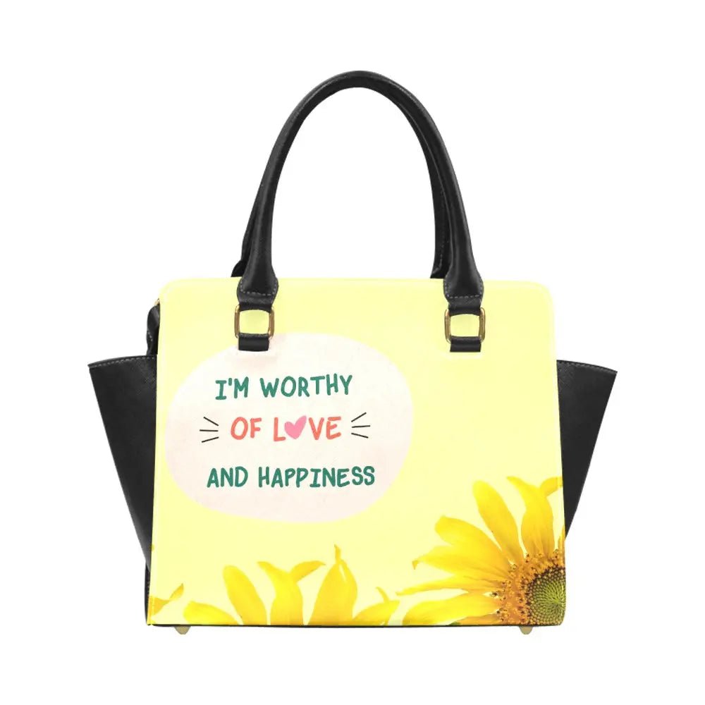 Personalized Classic Shoulder Handbag - I Am Worthy - Piryoung Shop
