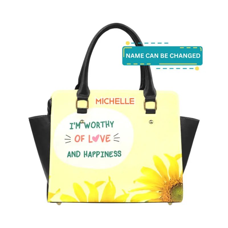 Personalized Classic Shoulder Handbag - I Am Worthy - Piryoung Shop