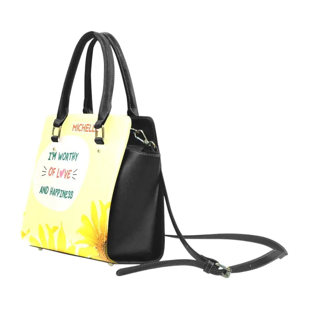 Personalized Classic Shoulder Handbag - I Am Worthy - Piryoung Shop