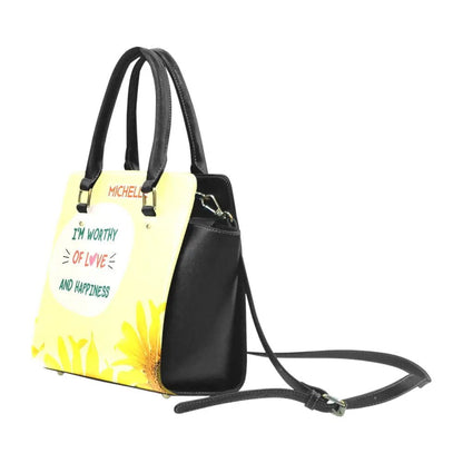 Personalized Classic Shoulder Handbag - I Am Worthy - Piryoung Shop