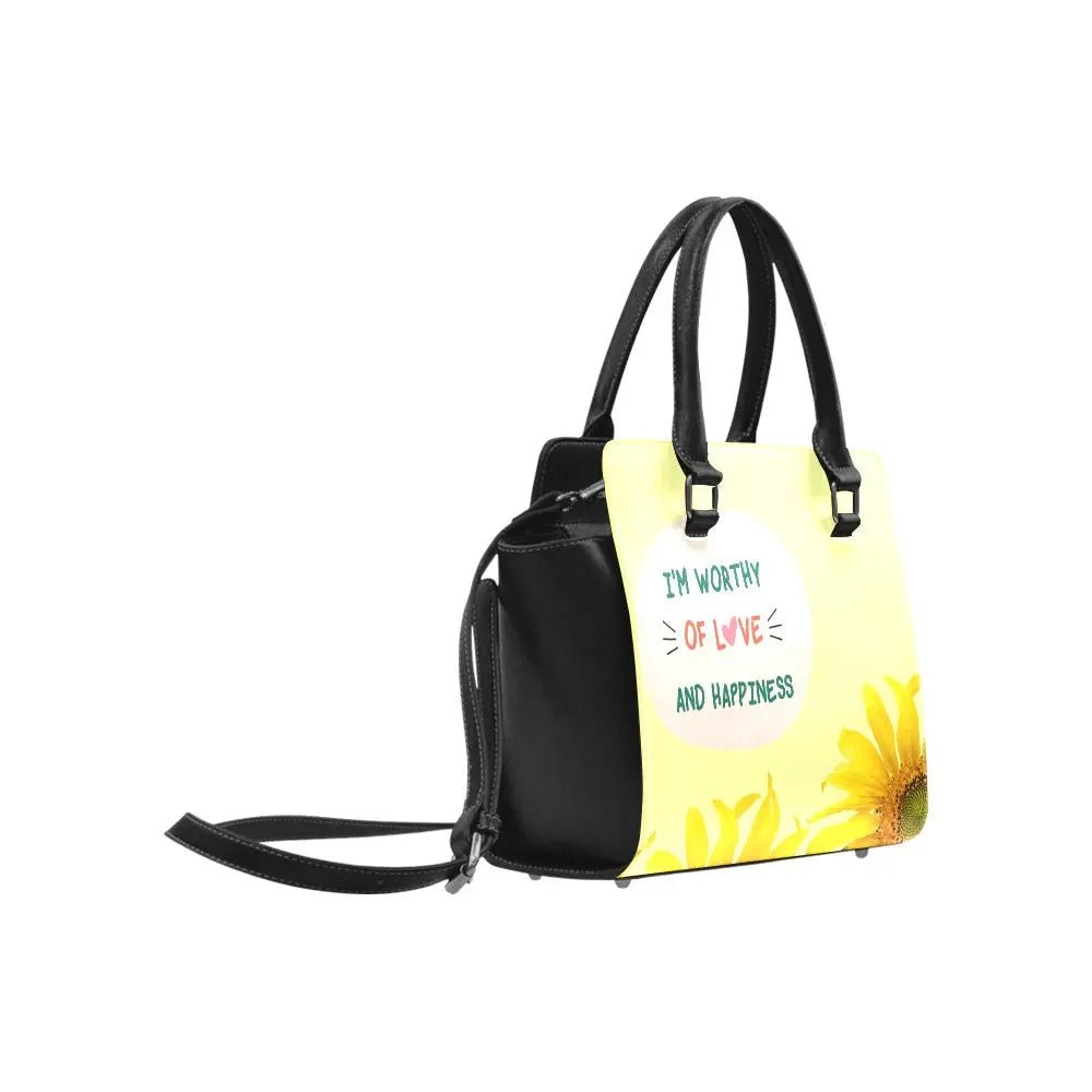 Personalized Classic Shoulder Handbag - I Am Worthy - Piryoung Shop