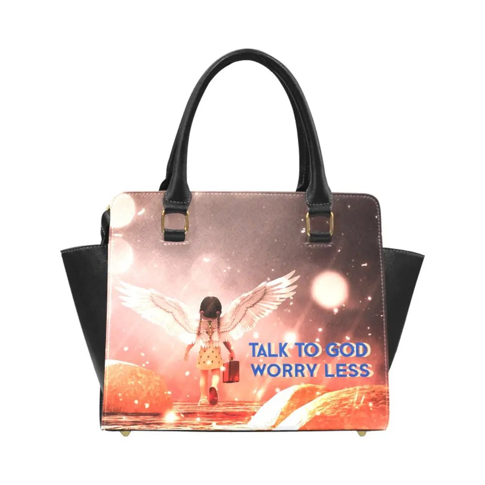 Personalized Classic Shoulder Handbag - Talk to GOD Worry Less - Piryoung Shop