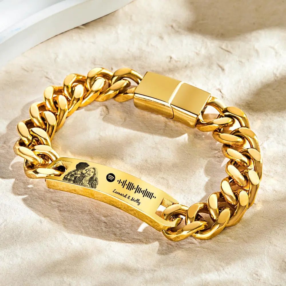 Personalized Spotify Code Bracelet with Your Photo Perfect Gift for Men - Piryoung Shop