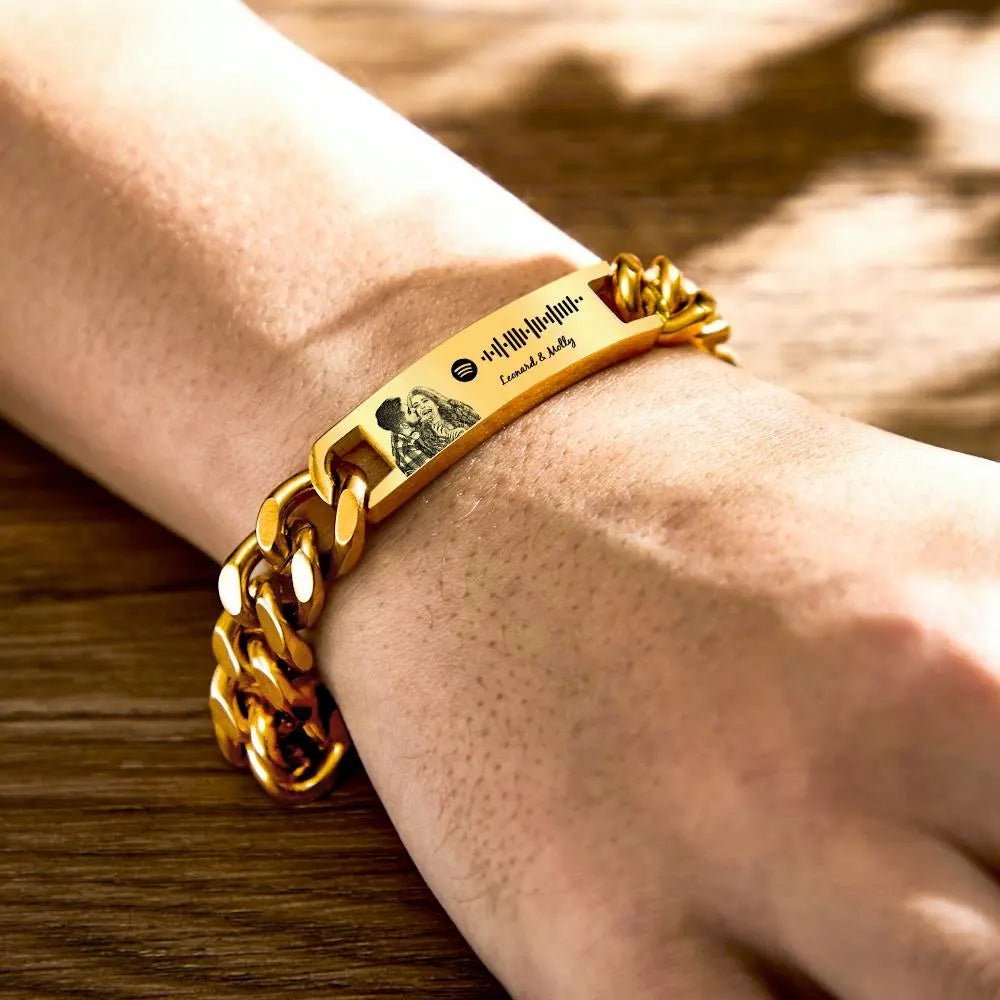 Personalized Spotify Code Bracelet with Your Photo Perfect Gift for Men - Piryoung Shop