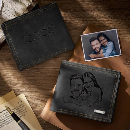 Personalized Wallet with Photo Frame Engraved For Men - Piryoung Shop