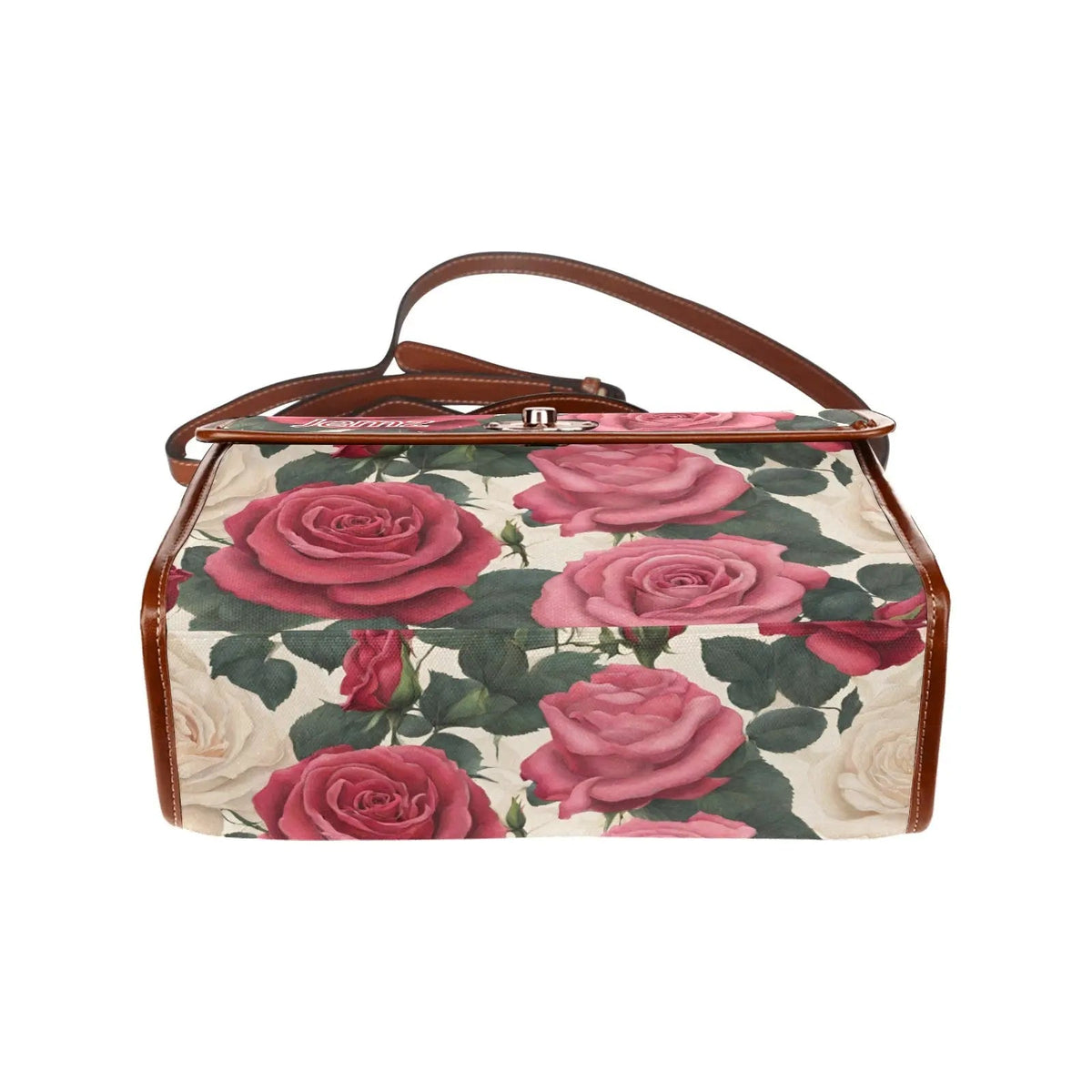 Personalized Waterproof Canvas Shoulder Strap Bag Roses Design - Piryoung Shop