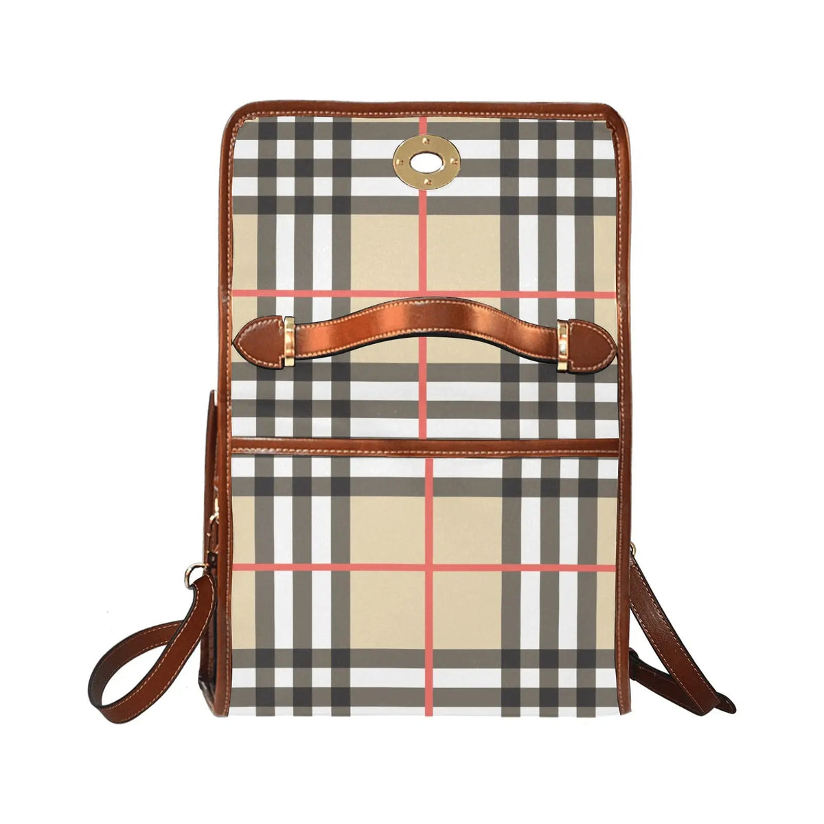 Personalized Waterproof Canvas Shoulder Strap Bag Tartan BB Inspiration - Piryoung Shop