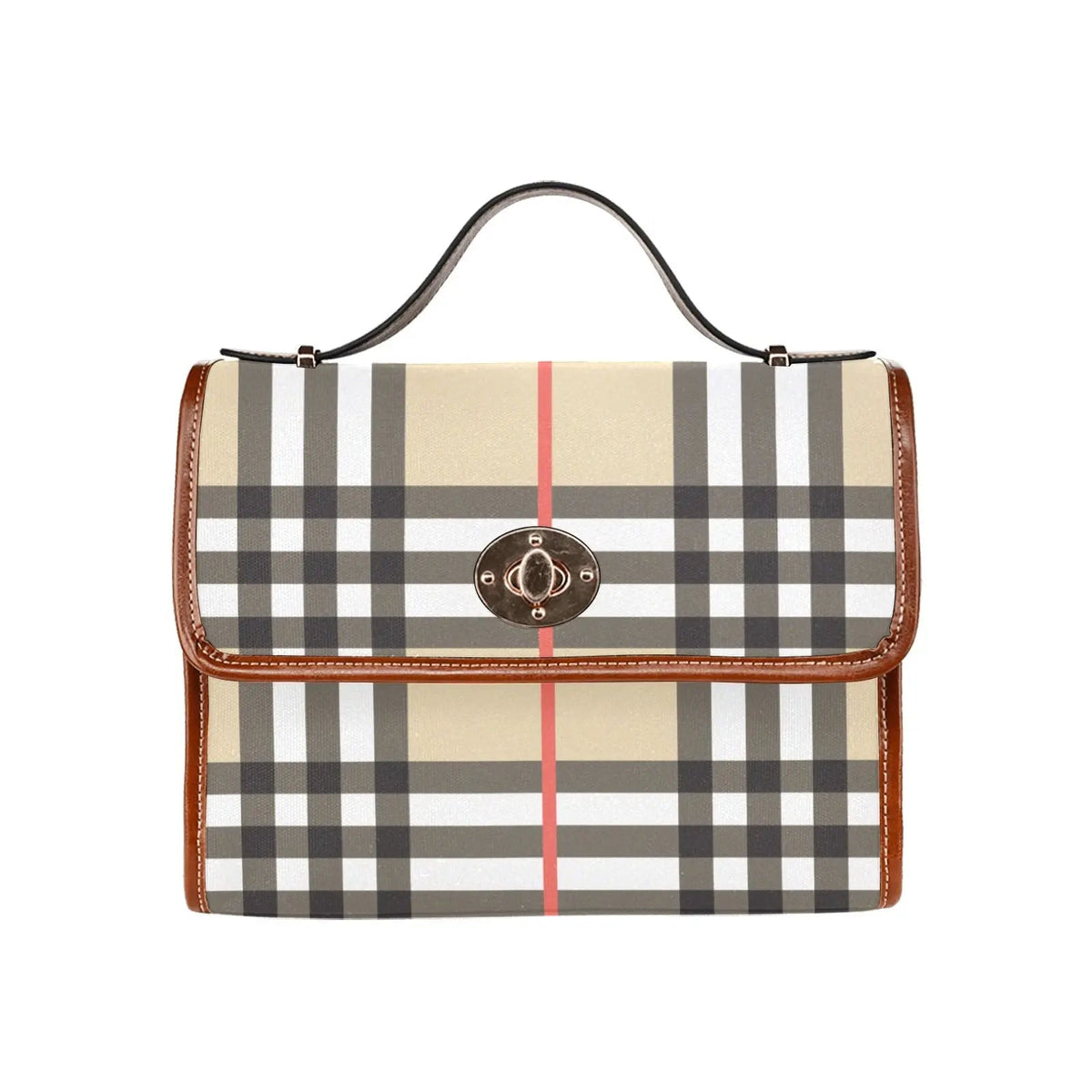 Personalized Waterproof Canvas Shoulder Strap Bag Tartan BB Inspiration - Piryoung Shop