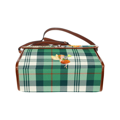 Personalized Waterproof Canvas Shoulder Strap Bag Tartan Butterfly - Piryoung Shop