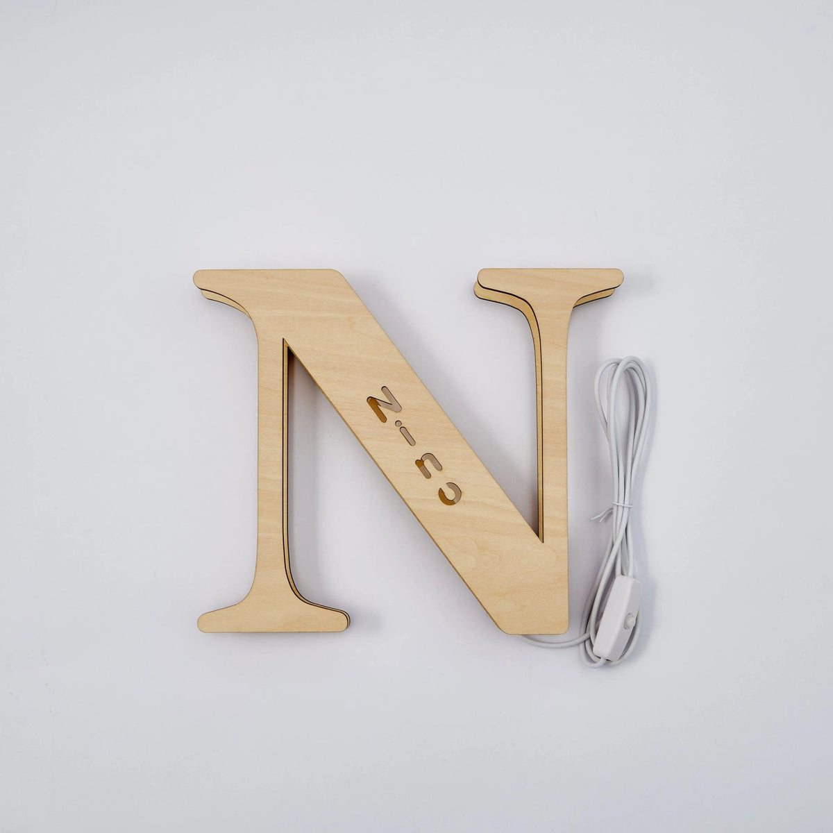 Personalized Wooden Letter Lamp With Custom Name Alphabet Night Lights (19CM) - Piryoung Shop