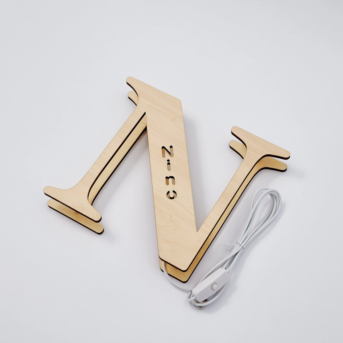 Personalized Wooden Letter Lamp With Custom Name Alphabet Night Lights (19CM) - Piryoung Shop