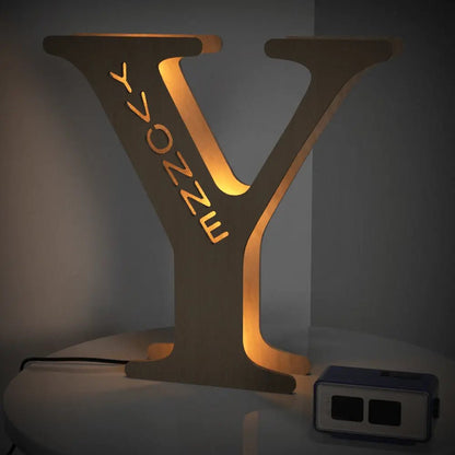 Personalized Wooden Letter Lamp With Custom Name Alphabet Night Lights 28CM - Piryoung Shop