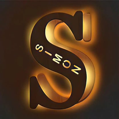Personalized Wooden Letter Lamp With Custom Name Alphabet Night Lights 28CM - Piryoung Shop