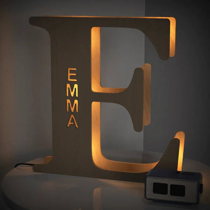 Personalized Wooden Letter Lamp With Custom Name Alphabet Night Lights 28CM - Piryoung Shop