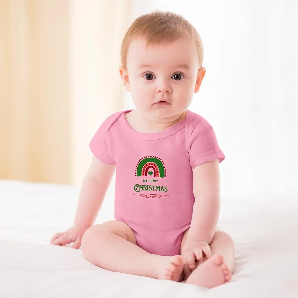 Short - Sleeve Baby's Bodysuit - My First Christmas - Piryoung Shop
