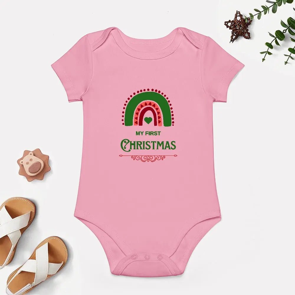 Short - Sleeve Baby's Bodysuit - My First Christmas - Piryoung Shop