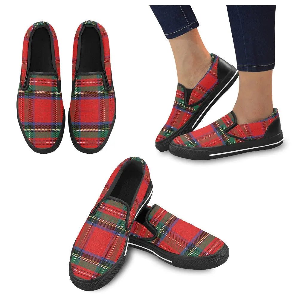 Tartan Slip - on Canvas Women's Shoes - Piryoung Shop