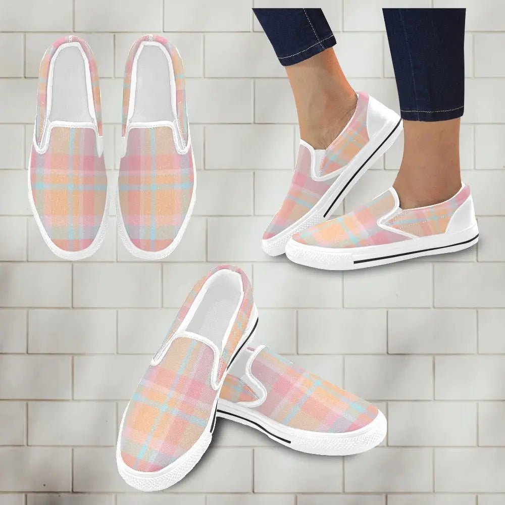 Tartan Slip - on Canvas Women's Shoes - Piryoung Shop