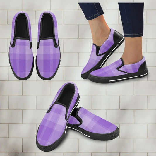 Tartan Slip - on Canvas Women's Shoes - Piryoung Shop