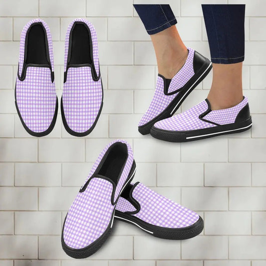 Tartan Slip - on Canvas Women's Shoes - Piryoung Shop