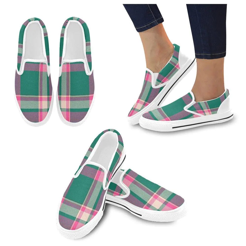 Tartan Slip - on Canvas Women's Shoes - Piryoung Shop