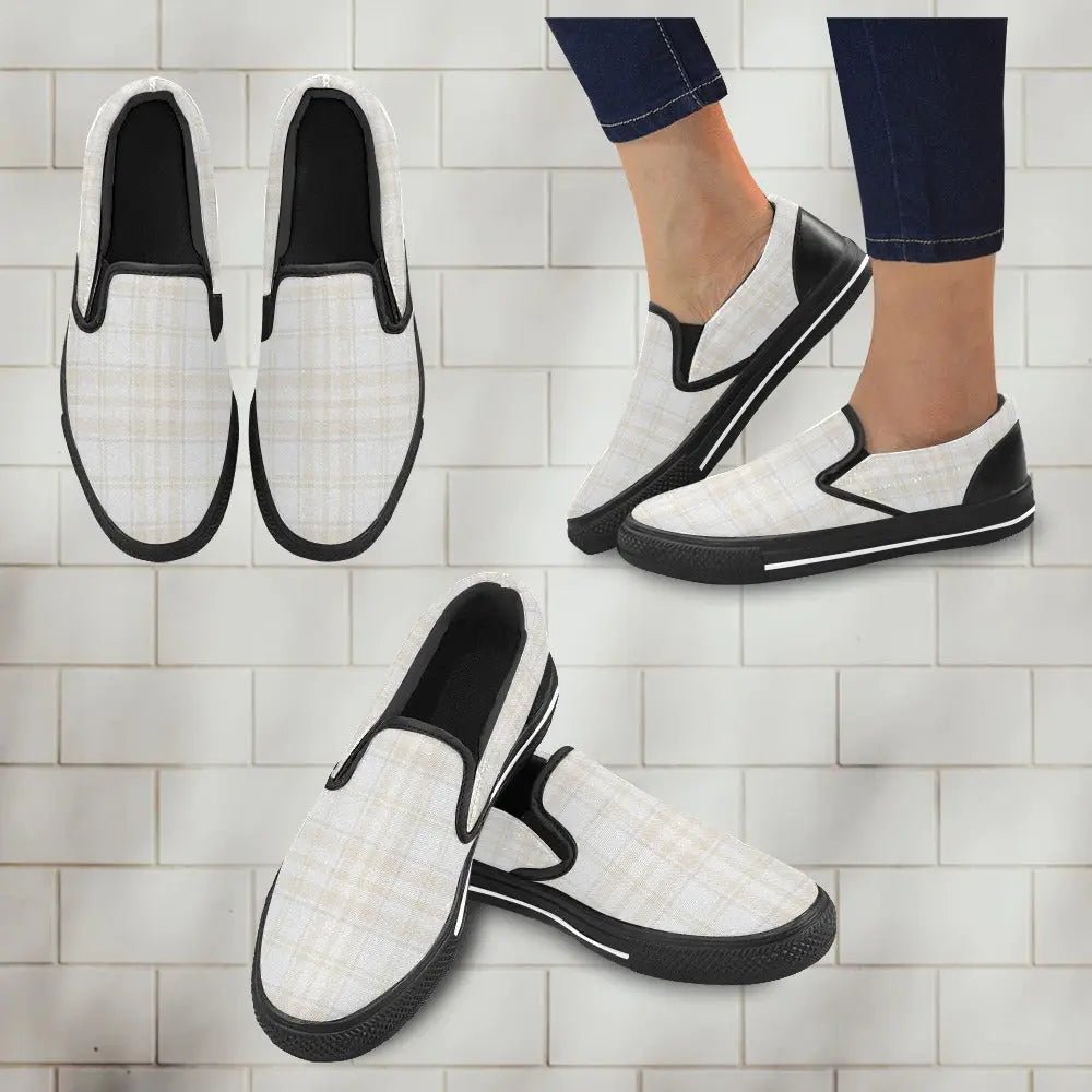 Tartan Slip - on Canvas Women's Shoes - Piryoung Shop