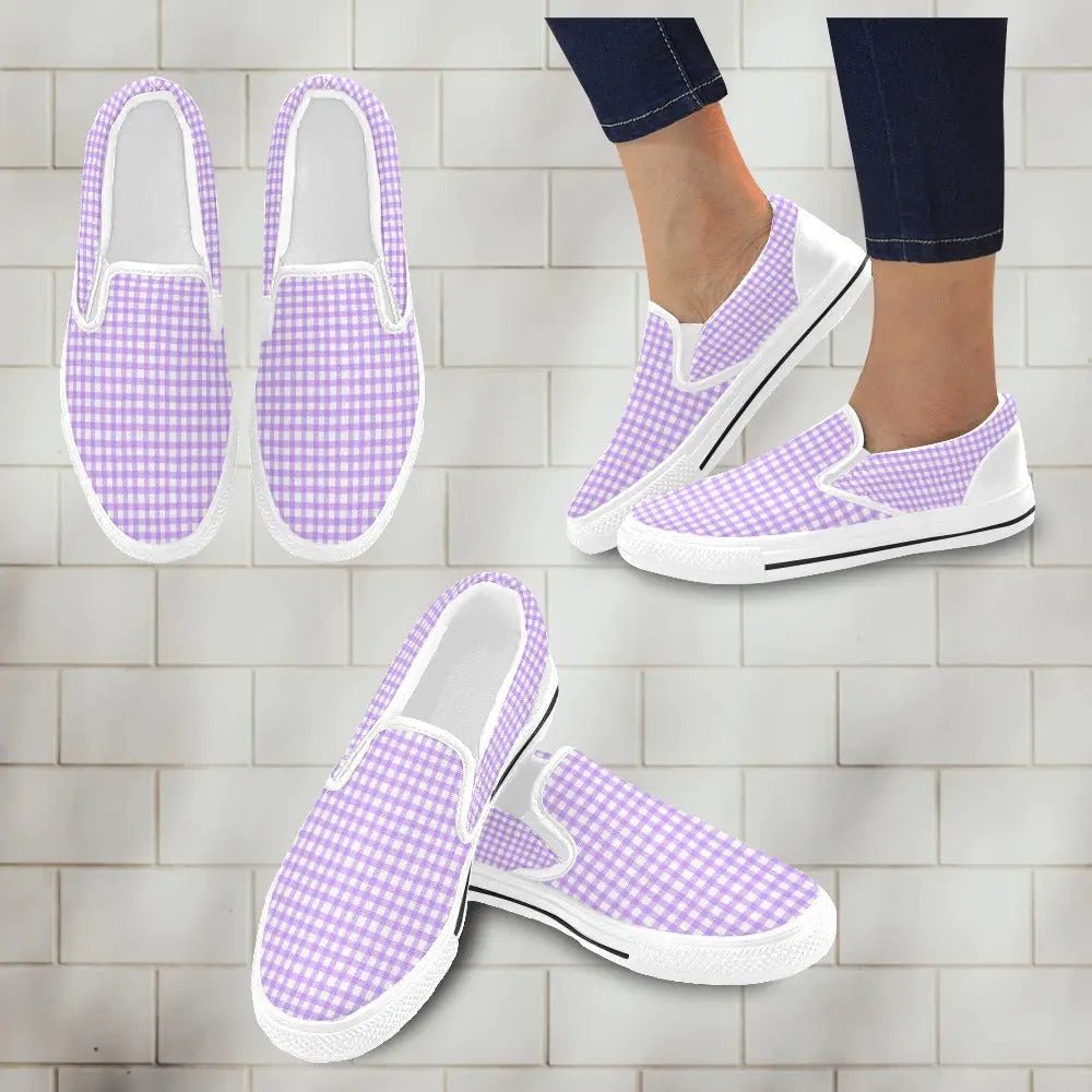 Tartan Slip - on Canvas Women's Shoes - Piryoung Shop