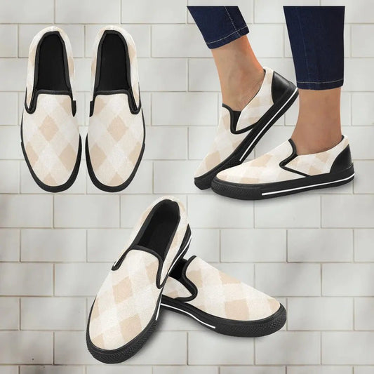 Tartan Slip - on Canvas Women's Shoes - Piryoung Shop