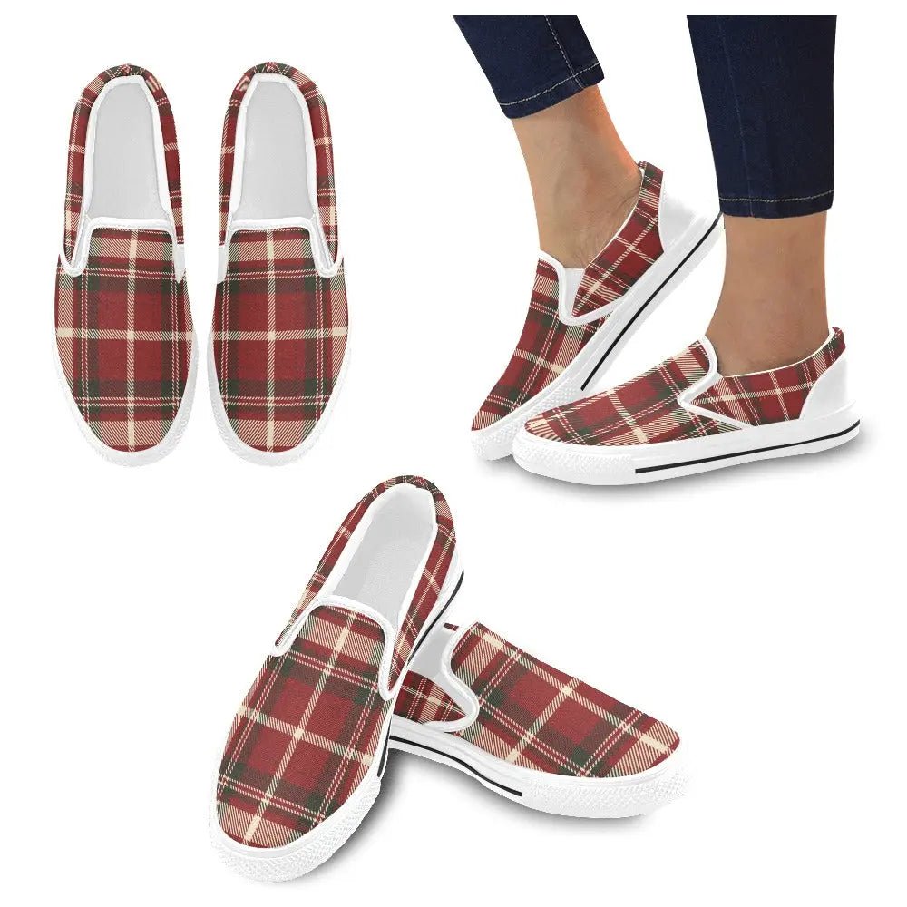 Tartan Slip - on Canvas Women's Shoes - Piryoung Shop