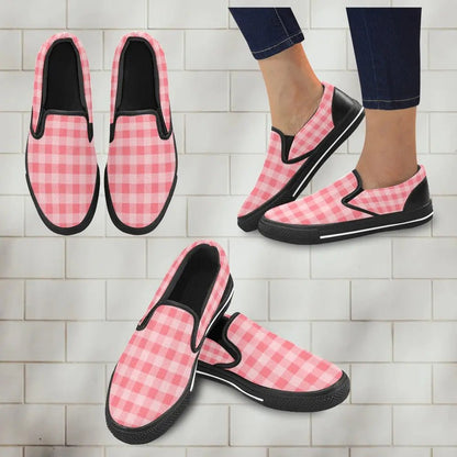 Tartan Slip - on Canvas Women's Shoes - Piryoung Shop