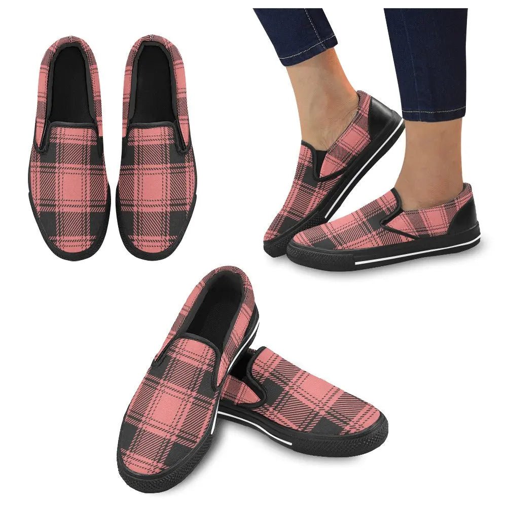 Tartan Slip - on Canvas Women's Shoes - Piryoung Shop