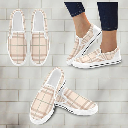 Tartan Slip - on Canvas Women's Shoes - Piryoung Shop