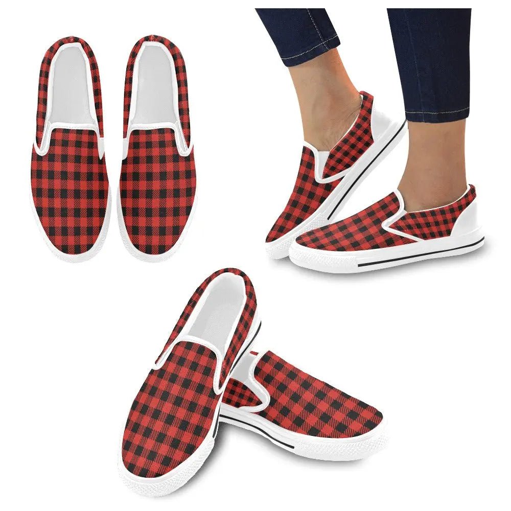Tartan Slip - on Canvas Women's Shoes - Piryoung Shop