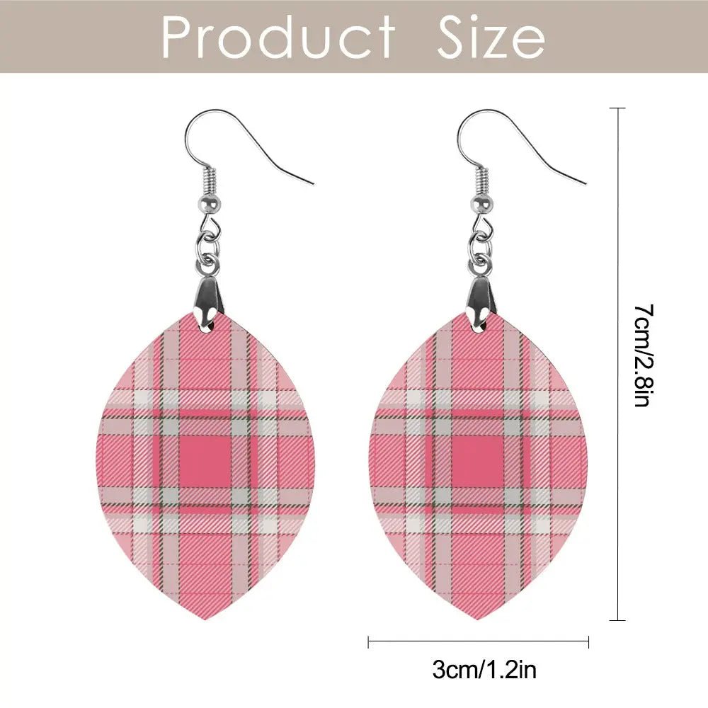 Tartan Wooden Apricot Earring - Piryoung Shop