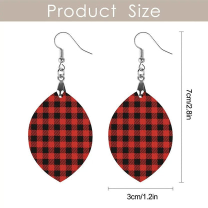 Tartan Wooden Apricot Earring - Piryoung Shop