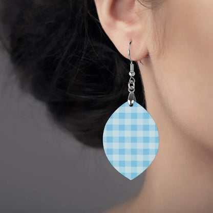 Tartan Wooden Apricot Earring - Piryoung Shop