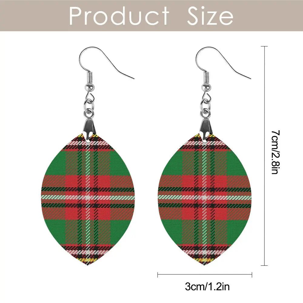 Tartan Wooden Apricot Earring - Piryoung Shop