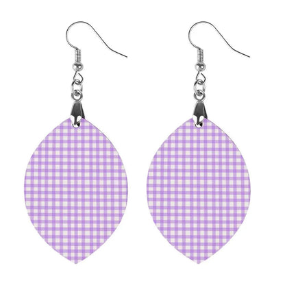 Tartan Wooden Apricot Earring - Piryoung Shop