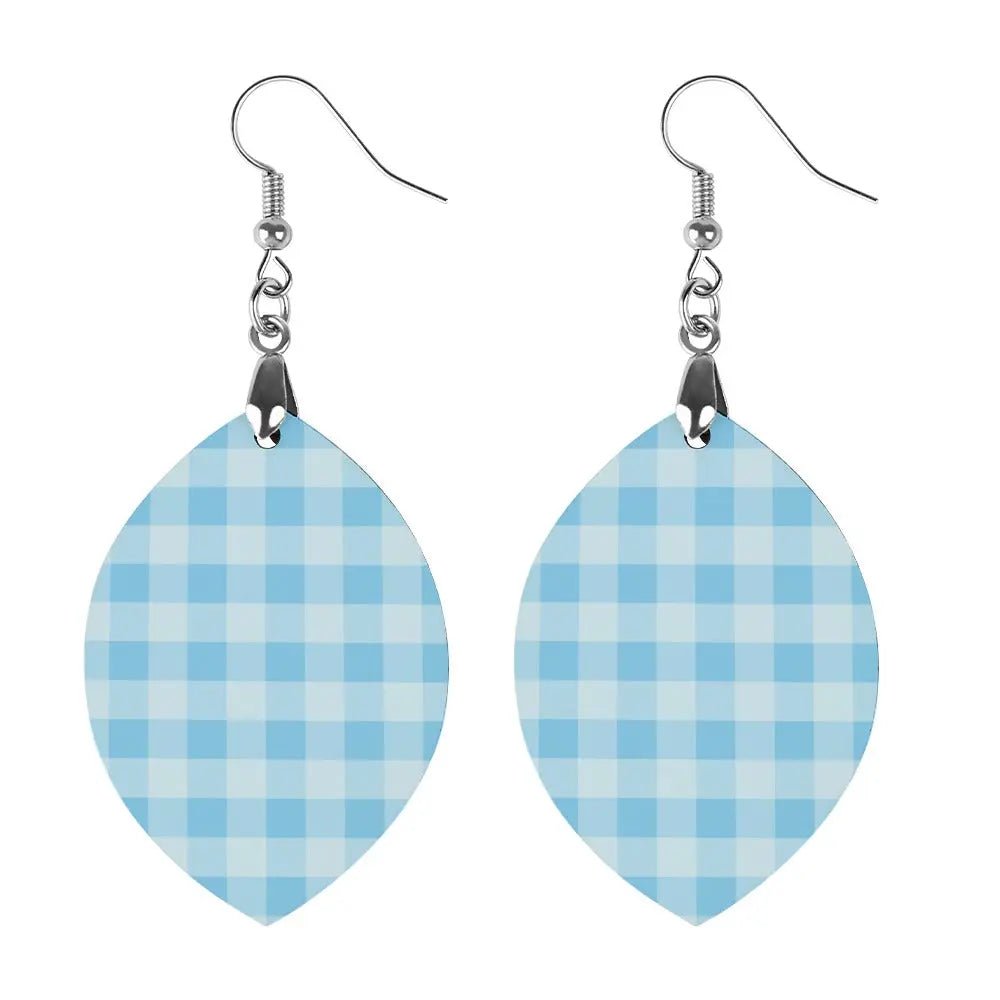 Tartan Wooden Apricot Earring - Piryoung Shop