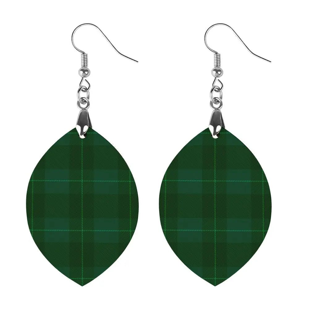Tartan Wooden Apricot Earring - Piryoung Shop