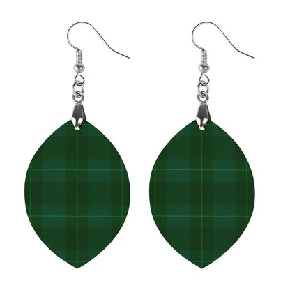 Tartan Wooden Apricot Earring - Piryoung Shop