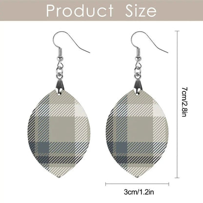 Tartan Wooden Apricot Earring - Piryoung Shop
