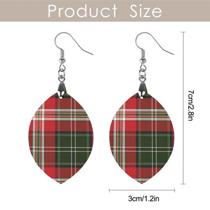 Tartan Wooden Apricot Earring - Piryoung Shop
