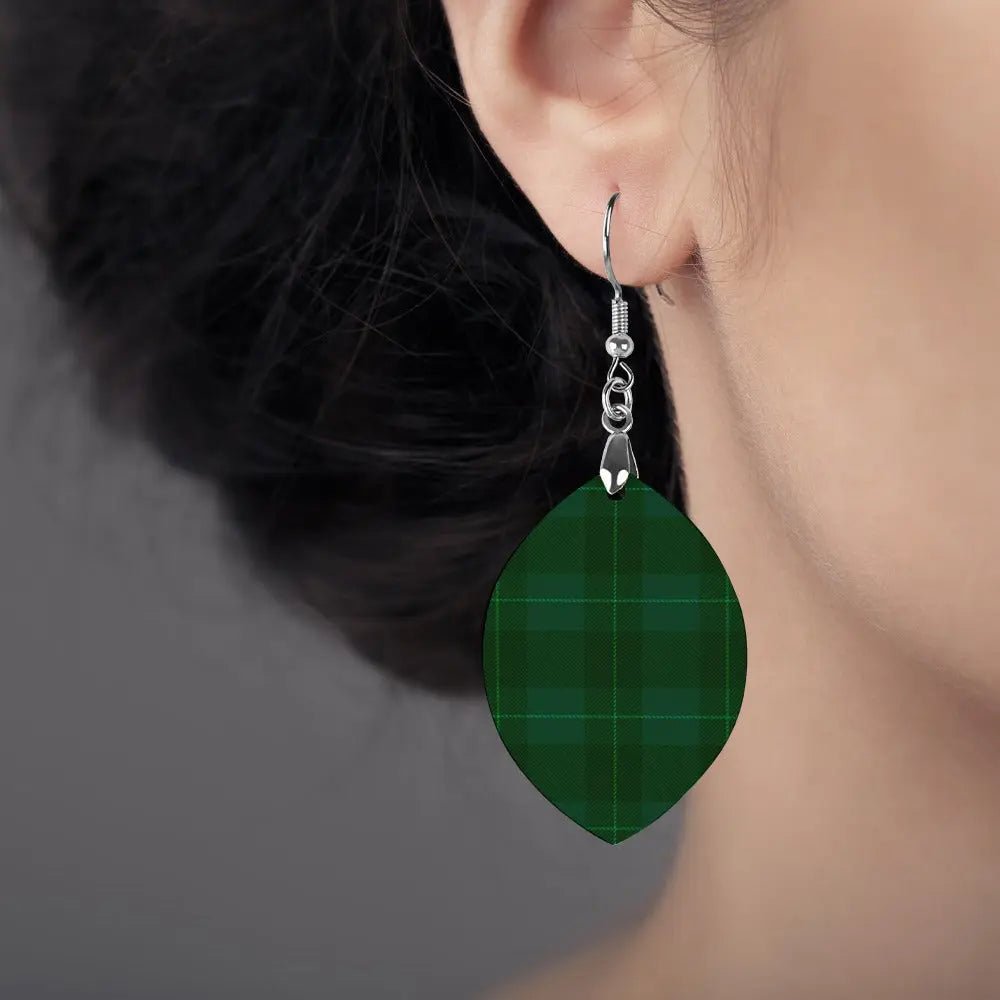 Tartan Wooden Apricot Earring - Piryoung Shop