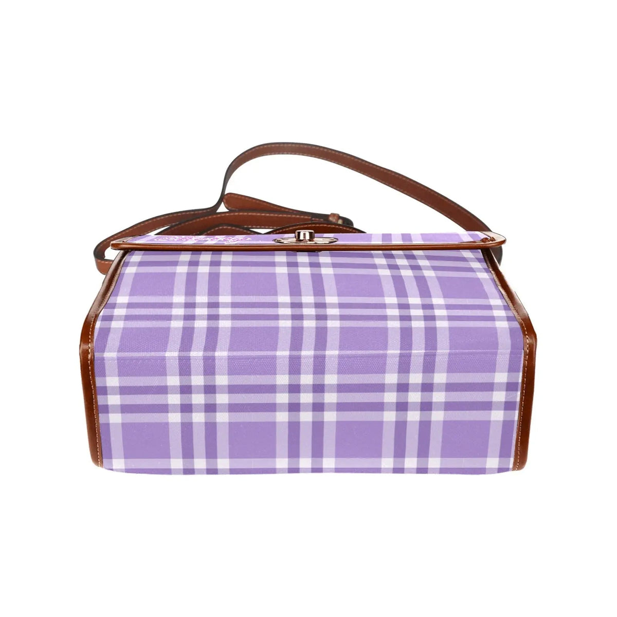 Waterproof personalized bag Canvas Shoulder Strap Bag Light Purple - Piryoung Shop
