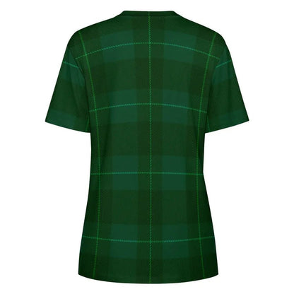 Women's Cotton Tartan T-Shirt - Dream BIG - Piryoung Shop