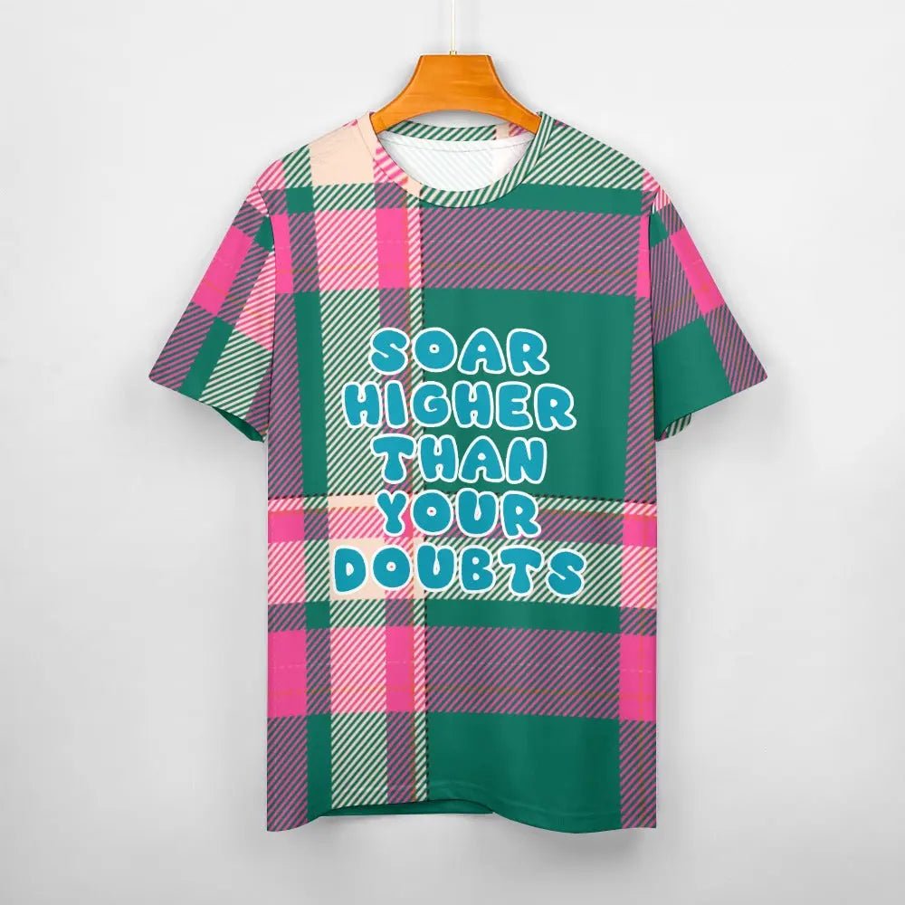Women's Cotton Tartan T-Shirt - Soar High - Piryoung Shop